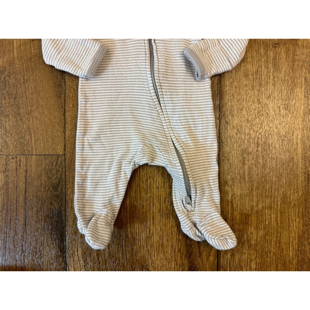 Carters Preemie Baby Boy Sleeper Striped Zipper Gray Outfit Romper Cotton Zips - Picture 5 of 6